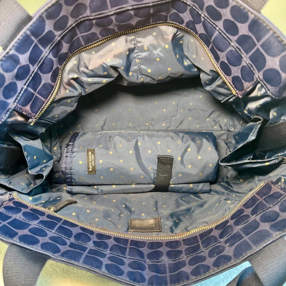KATE SPADE HENRY BABY BAG THOMPSON STREET NOEL NAVY BABY BAG/DIAPER BAG DOT